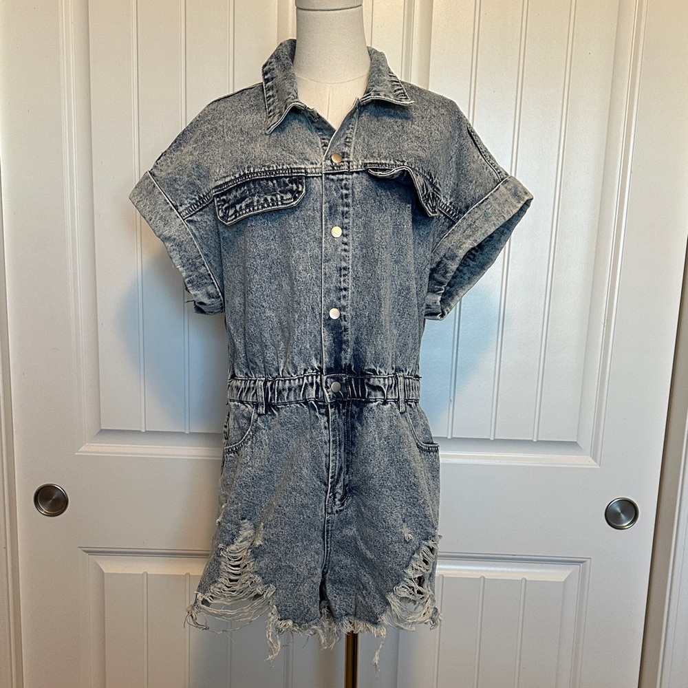 Denim Romper - image 1